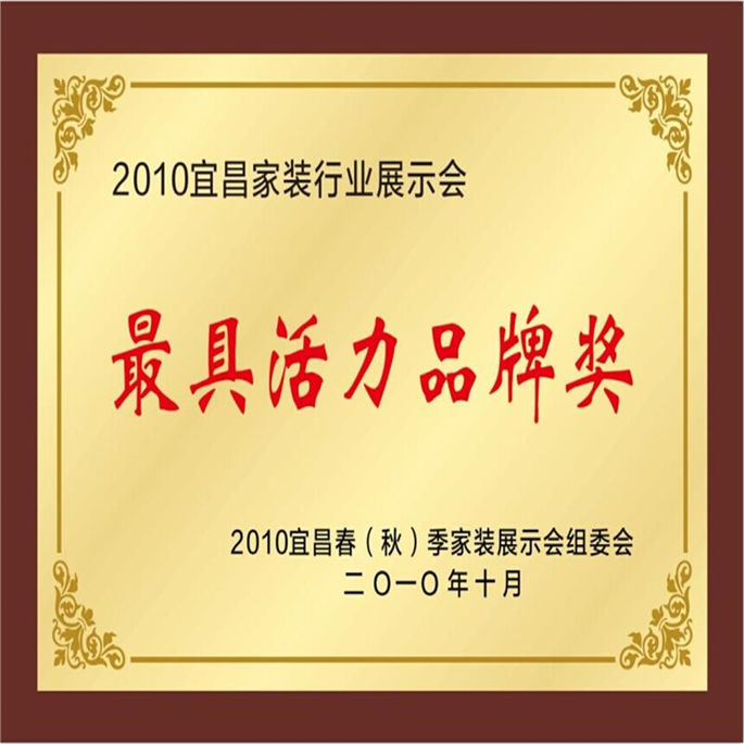 2010宜昌家裝行業(yè)展示會最具活力品牌獎